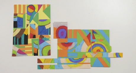 Abstract Pattern Collage Inspired by Sonia Delaunay