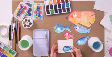 Wet On Wet Watercolour Fish Inspired By Cindy Lane