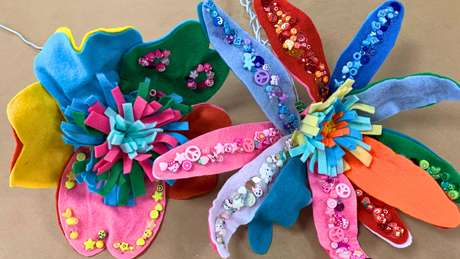 Flexible Flower Wire Sculptures Inspired by CJ Hendry Junior Primary