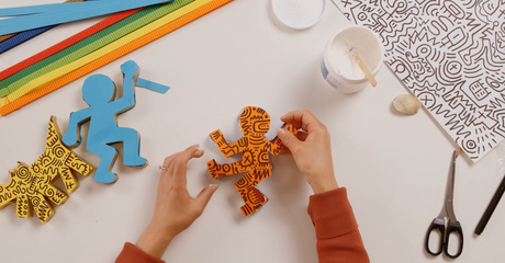 Cardboard Sculpture Inspired By Keith Haring