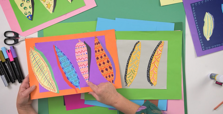 Collage Leaves and Symbols Inspired By Mick Harding