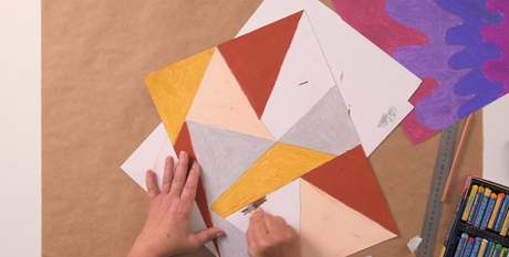 Oil Pastel Shapes Inspired By Piet Mondrian