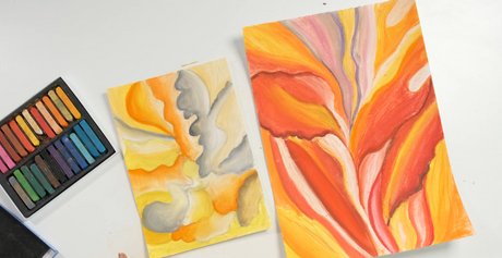 Abstract Chalk Drawing Inspired By Georgia O'Keeffe