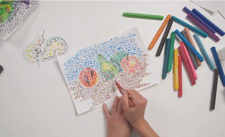 Pointillism Still Life Monoprint Inspired By Paul Signac