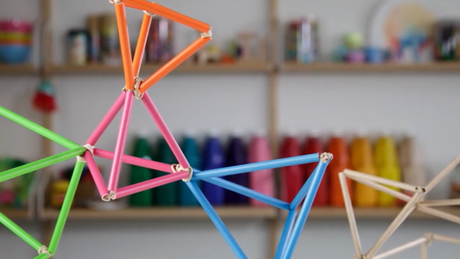 Geometric Straw Sculpture Inspired By Eva Rothschild
