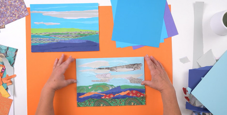 Torn Paper Landscape Collage Inspired By Noriko Matsubara