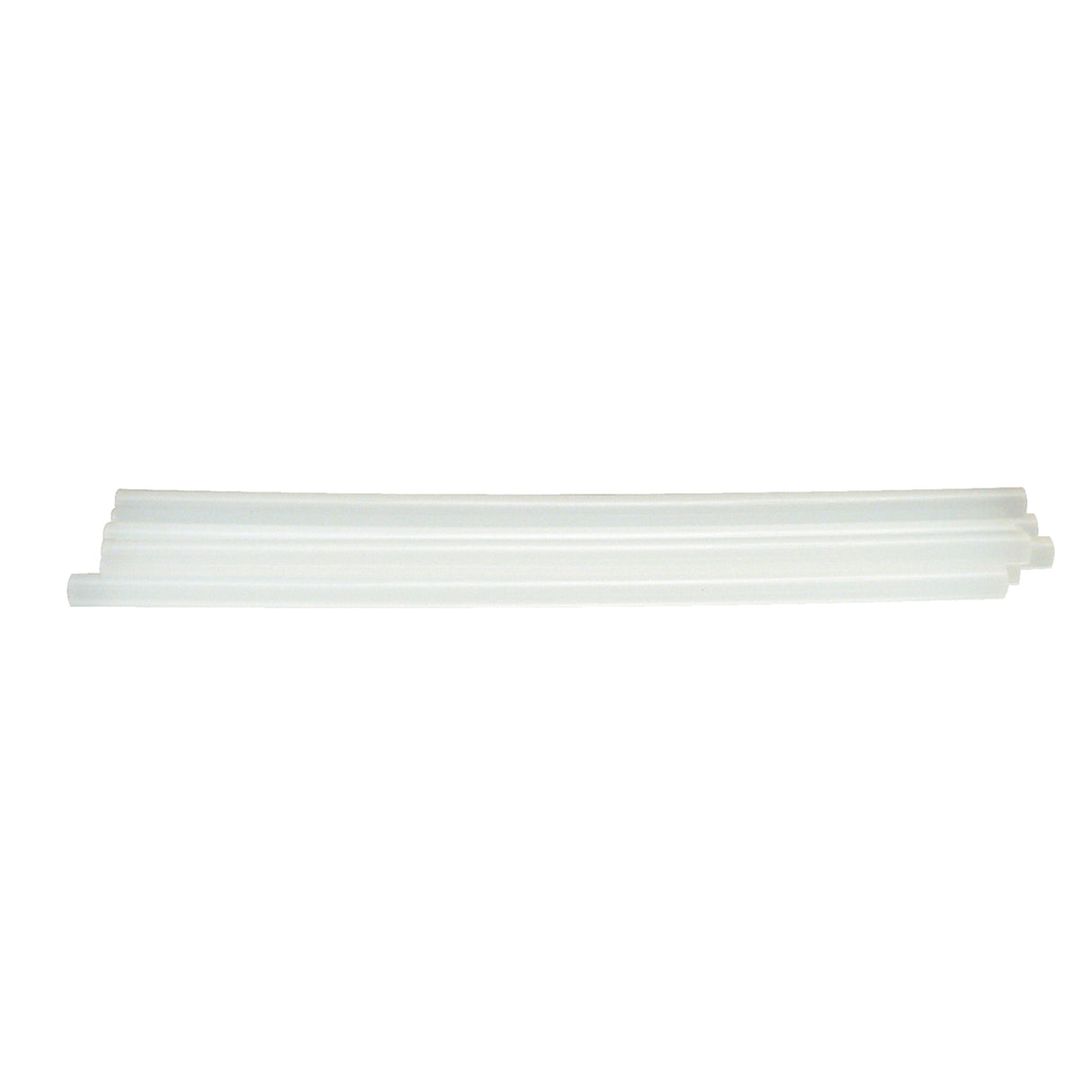 Four translucent white hot melt glue sticks arranged horizontally against a plain background. The cylindrical 300mm glue sticks have a smooth, frosted appearance and are stacked parallel to each other, displaying their long, uniform shape ideal for use with standard glue guns in craft and assembly projects.