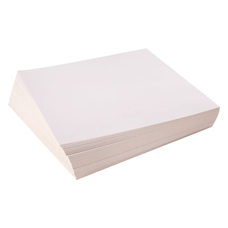 A pack of Zart Card Squares White stacked in a loose pile at an angle against a white background. The smooth white top surface and off-white edges of the thick card stack are clearly visible, showing the substantial weight of the 300gsm stock.