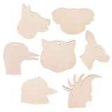 A set of plain Zart Wooden Australian Animal Hangers, laser-cut in natural ply and shaped as Australian animal head silhouettes — including a dog, koala, elephant-like face, cat, kangaroo, sheep and cockatoo. Each has a pre-drilled hole ready for hanging and decorating.