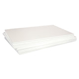 Stack of white Construction Foam A3 sheets with a soft matte surface and clean, straight edges. The layered arrangement highlights the uniform thickness and slightly cushioned appearance of each sheet against a plain light background.
