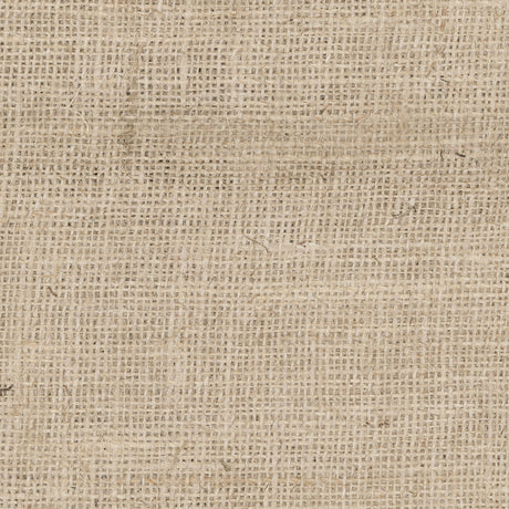 A close-up of natural hessian fabric filling the entire frame. The open-weave structure is clearly visible, showing the coarse interlocked fibres in a warm tan and cream tone. The texture is uneven across the surface, with natural variation in the weave throughout.