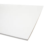 A single sheet of Zart Foam Core Board White shown at an angle against a white background. The smooth white surface and one corner are visible, with the edge showing a white-coated finish over the foam core layer beneath.