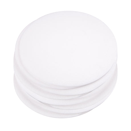 A stack of Zart Printing Foam Rounds, showing several circular white polystyrene discs layered together with softly rounded edges and a smooth, slightly textured surface. The rounds sit at a slight angle, revealing their consistent thickness and matte white colour throughout the stack.