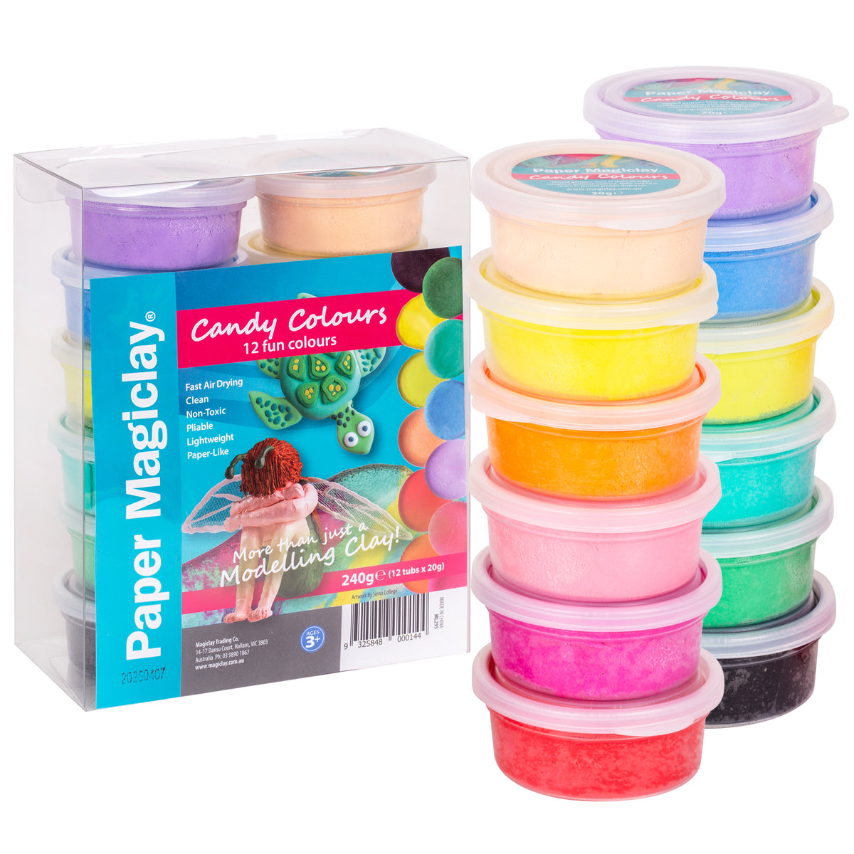 Paper Magiclay Paper Magiclay 240g Candy Colours 12 Canisters | Zart