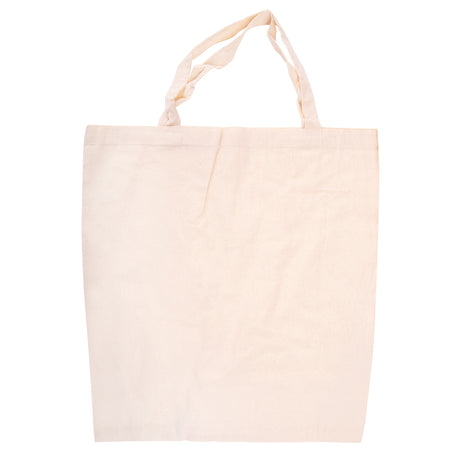 The plain Zart Calico Bag with Handles shown empty, in natural unbleached cotton with sturdy stitched handles and a flat rectangular body, photographed against a white background as a blank base ready for decorating.