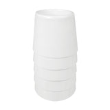 White plastic paint pot shown stacked with four identical pots, demonstrating a stackable design on a plain white background.