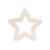A single Zart Wooden Weaving Star, an open five-pointed star cut from pale plywood with a rounded outline. Small pre-drilled holes run evenly around the inner and outer edges of each point, ready for threading wool, string or yarn across the open centre.