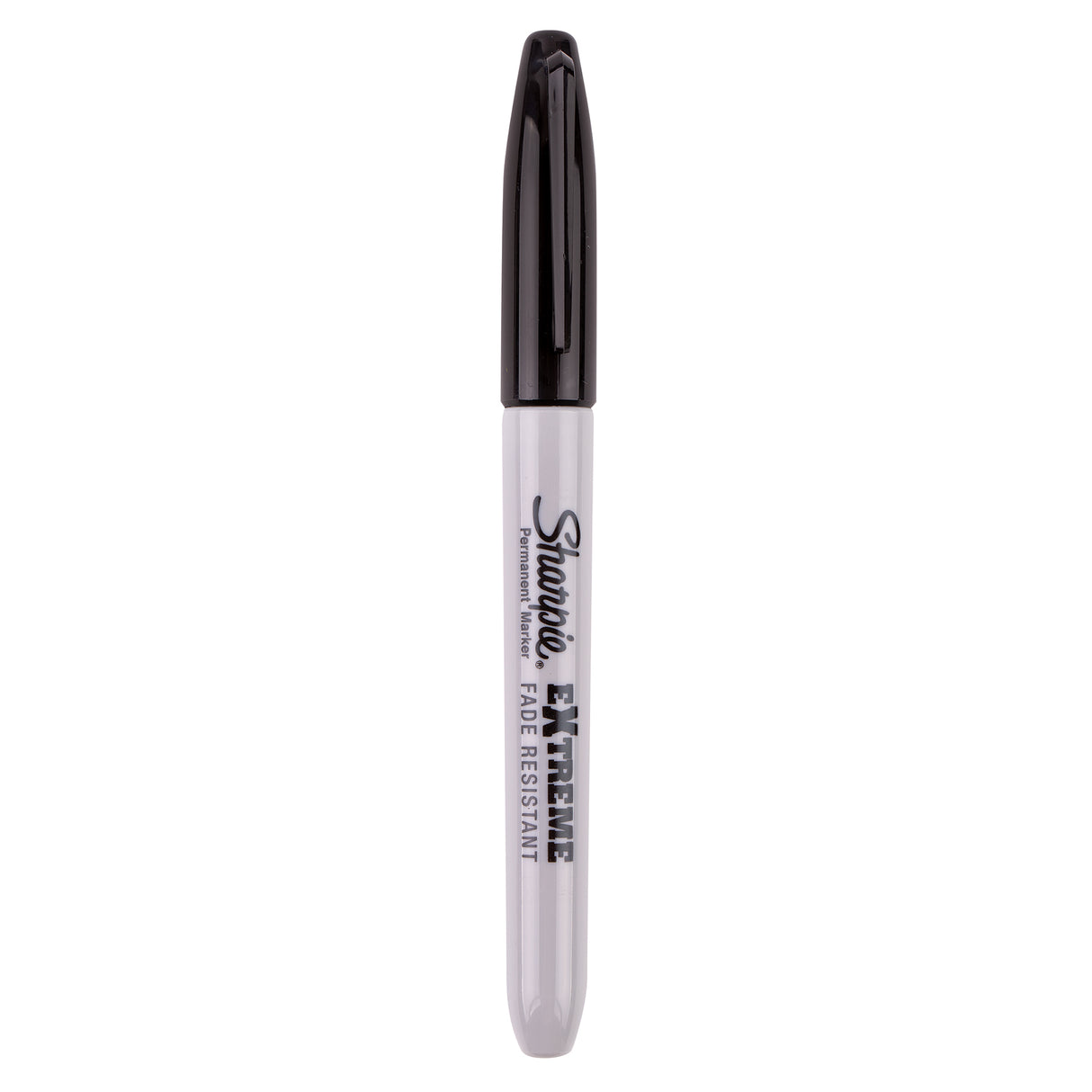 Single capped black Sharpie Extreme permanent marker shown vertically on a white background.