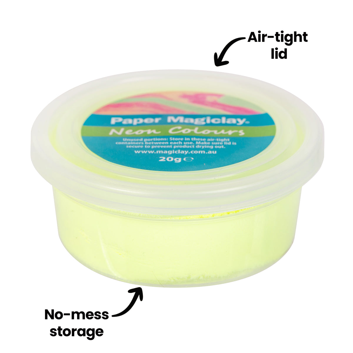 Paper Magiclay Paper Magiclay 240g Neon Colours 12 Canisters
