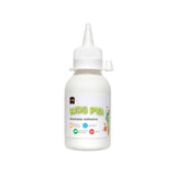 EC Kids PVA Washable Adhesive in a small 125ml translucent squeeze bottle with a precision nozzle tip and flip cap. White label with lime green typography. Labelled acid free, non-toxic, washable, and made in Australia. Suitable for ages 3+.