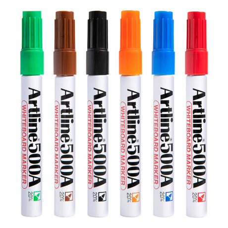 Artline 500A Whiteboard Markers Assorted Pack of 6 - Zart