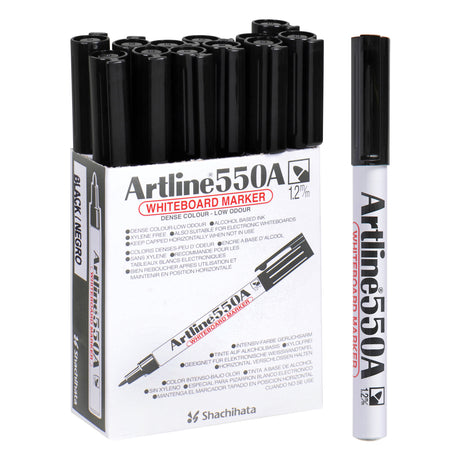 Artline 550A Whiteboard Marker Black Pack of 12 - Zart