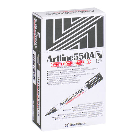 Artline 550A Whiteboard Marker Black Pack of 12 - Zart