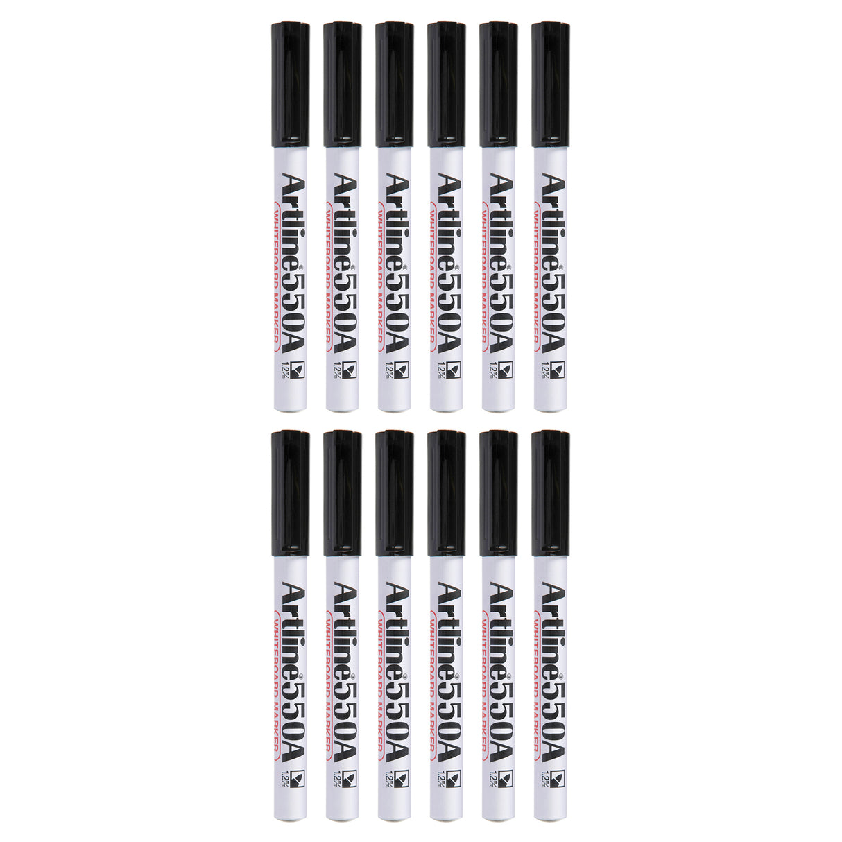 Artline 550A Whiteboard Marker Black Pack of 12 - Zart