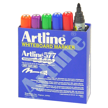Artline 577 Whiteboard Markers Asst Pack of 12 - Zart