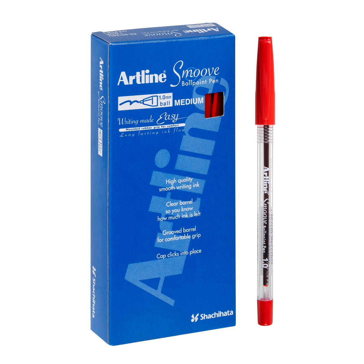 Artline Smoove 8210 Ballpoint Pen Medium Red Pack of 12 - Zart