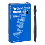 Artline Ikonic Retractable Grip Ballpoint Pen Black Pack of 12 - Zart
