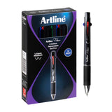 Artline Flow 4 Colour Retractable Ballpoint Pen Pack of 12 - Zart