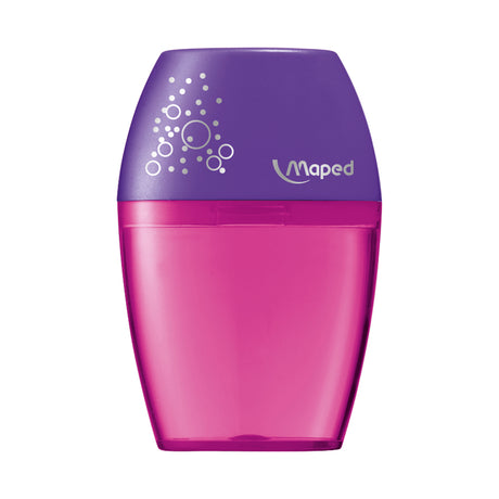 Maped Sharpener 1 Hole with Shavings Container Asst Colours - Box of 25 - Zart