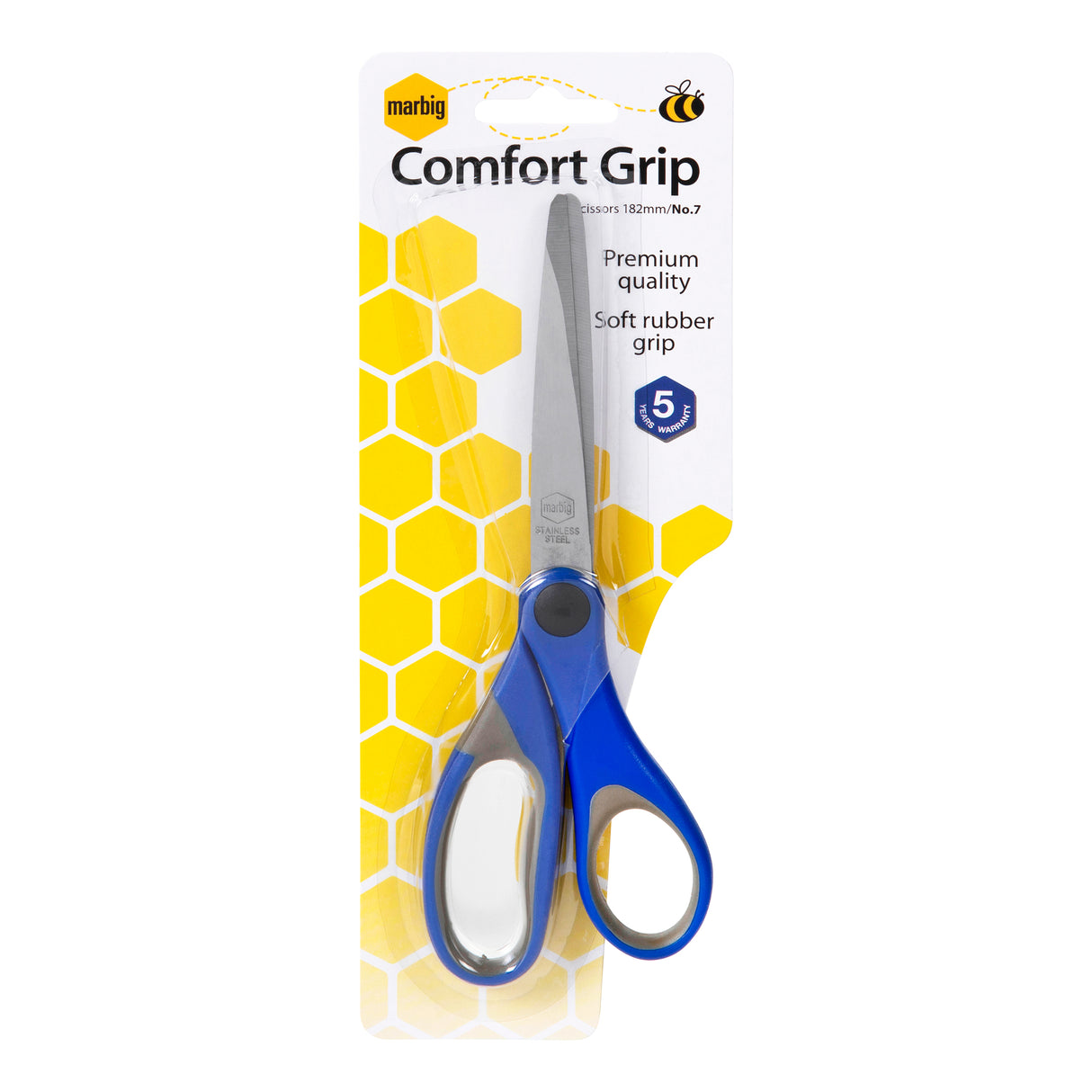 Marbig Scissors Comfort Grip Blue/Grey - Zart