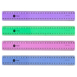 Marbig Plastic Ruler 30cm Metric Asst Fluroscent Colours - Zart