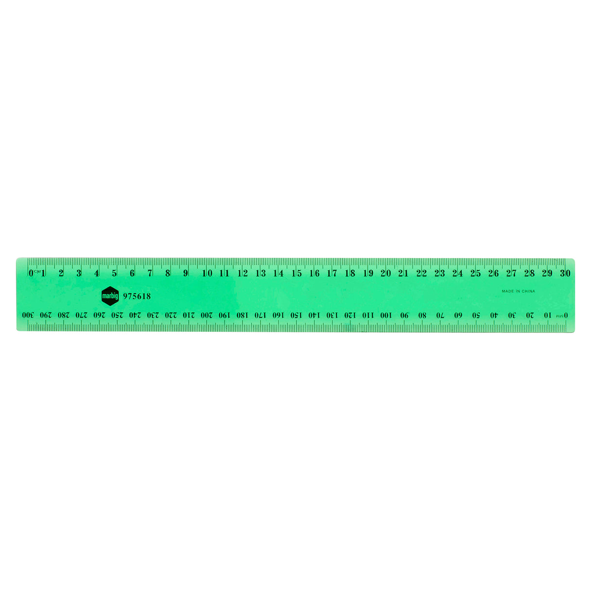 Marbig Plastic Ruler 30cm Metric Asst Fluroscent Colours - Zart