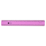 Marbig Plastic Ruler 30cm Metric Asst Fluroscent Colours - Zart