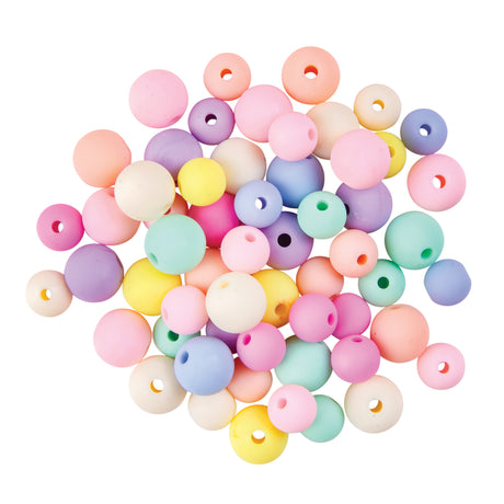 Wooden Beads Pastel Colours Pack of 60 - Zart