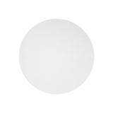 A blank round Canvas Board shown alone against a white background, displaying the smooth white primed surface with a visible fine woven texture running evenly across the entire circular face.