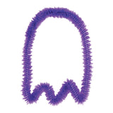 Purple chenille stem twisted into a wavy shape, displaying the flexible, fuzzy texture and dense bristles characteristic of pipe cleaners. The craft material shows rich violet colouring with a soft, brushed appearance, ideal for creative projects and sculptural designs.