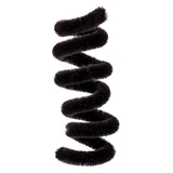 Single black chenille stem twisted into a spiral formation against a white background, displaying the soft, fuzzy texture and flexible wire core. Part of the Chenille Stems Aboriginal Flag Colours pack, this craft material is ideal for sculpture, collage, and creative construction projects in classrooms and art studios.