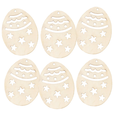 Wooden Easter Egg Baubles Pack of 6 - Zart