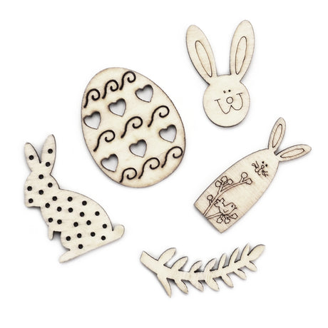 Wooden Easter Pattern Shapes Pack of 25 - Zart