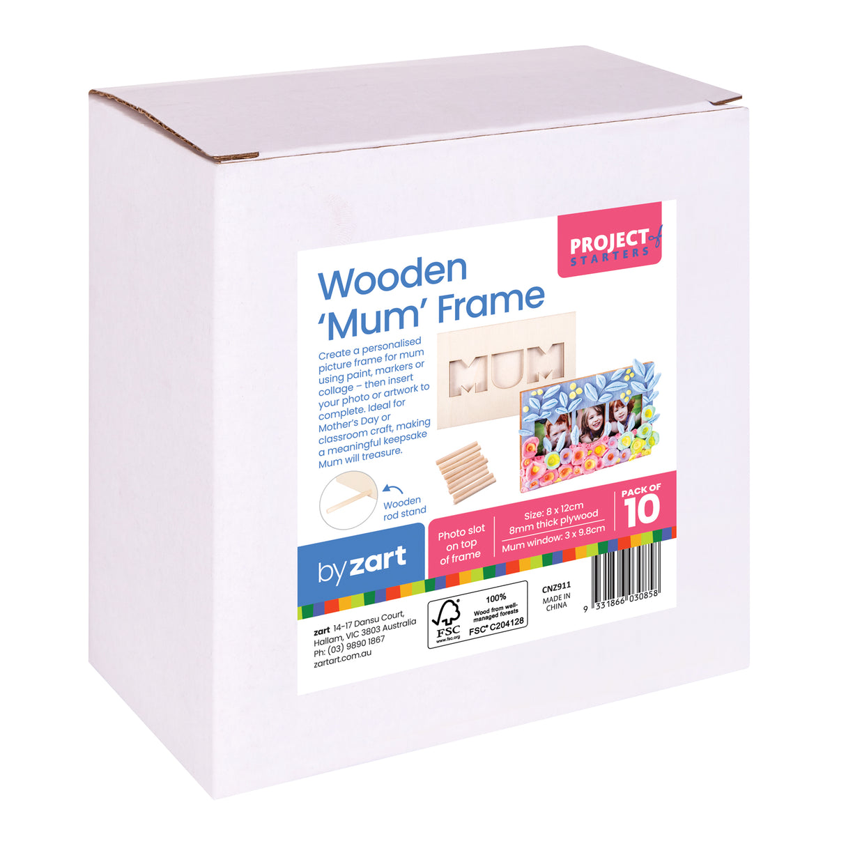 Wooden Mum Frame Pack of 10 - Zart