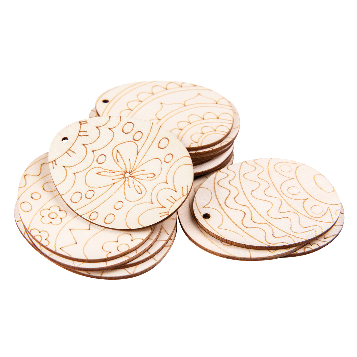 Wooden Easter Egg Craft Shapes Pack of 30 - ZART