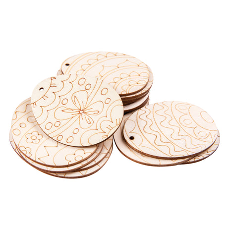 Wooden Easter Egg Craft Shapes Pack of 30 - ZART