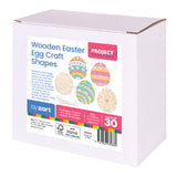 Wooden Easter Egg Craft Shapes Pack of 30 - ZART