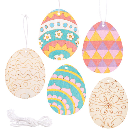 Wooden Easter Egg Craft Shapes Pack of 30 - ZART