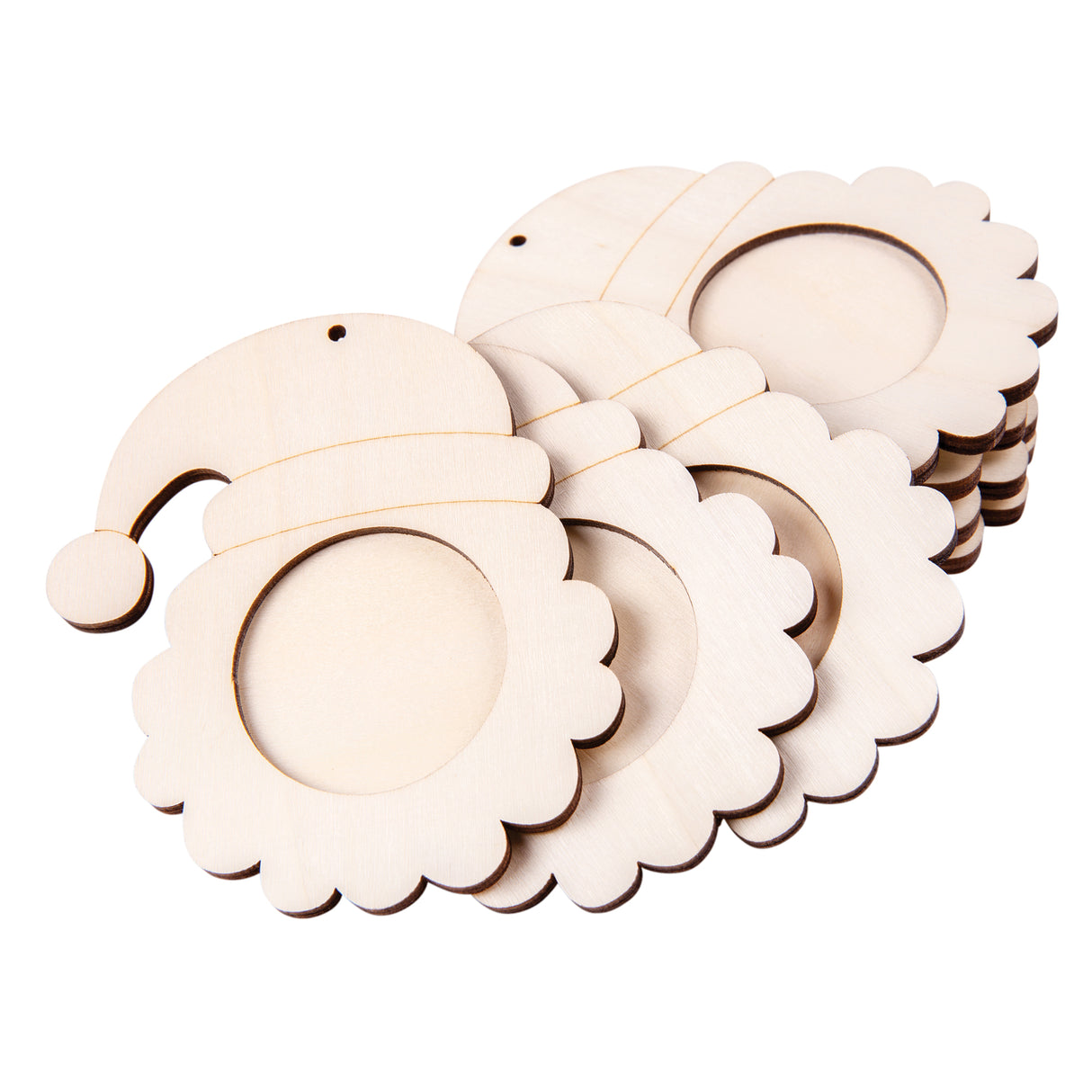 Wooden Santa Face Frames Pack of 10 - ZART
