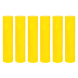 Six bright yellow cylindrical Slicks by Zart sticks arranged in a row against a white background. Each stick features a smooth, matte finish and rounded edges at the top and bottom, displaying a vibrant lemon-yellow colour ideal for creating bold artwork and craft projects.